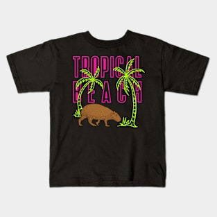 Capybara Summer Paradise Wild Animal Tropical Beach Capyrise Kids T-Shirt